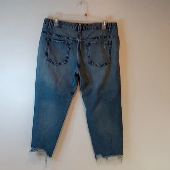 Free People FP Womens Size W-29 Mid Rise Capri Jeans Cropped Wide Leg Denim NICE - Picture 8 of 14